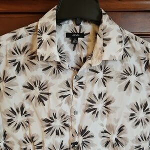Alfani Men's Black and White Floral Shirt